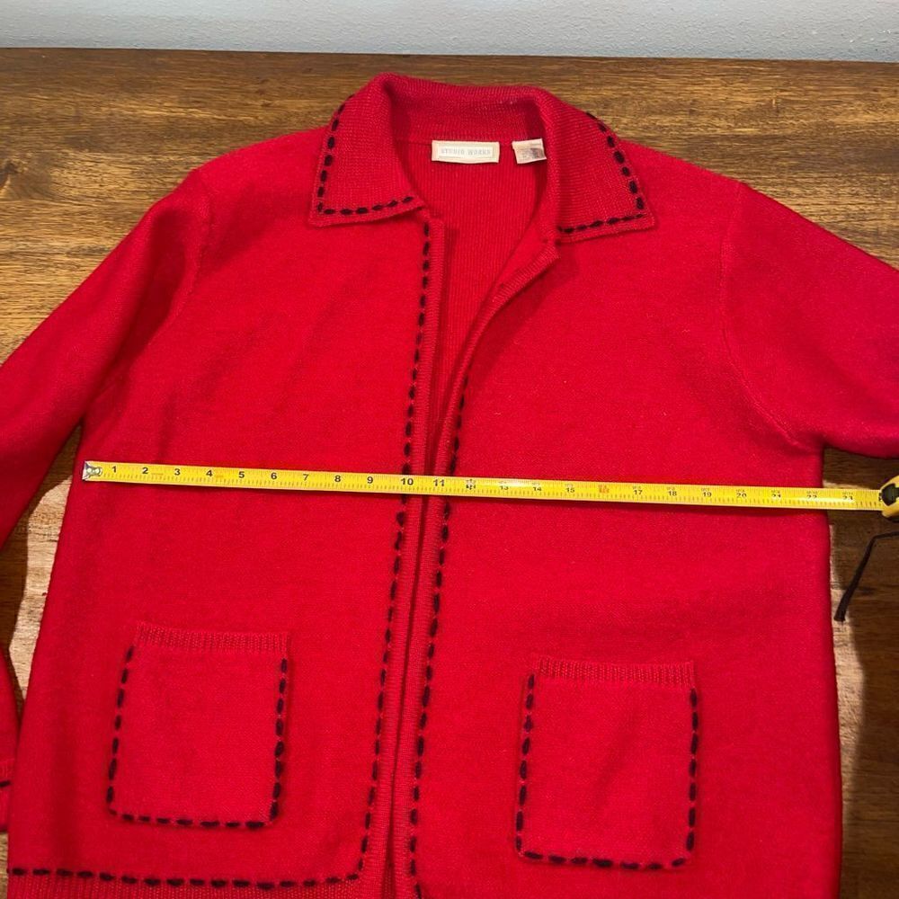Studio Works 100% Wool Open Front Sweater - Picture 4 of 7